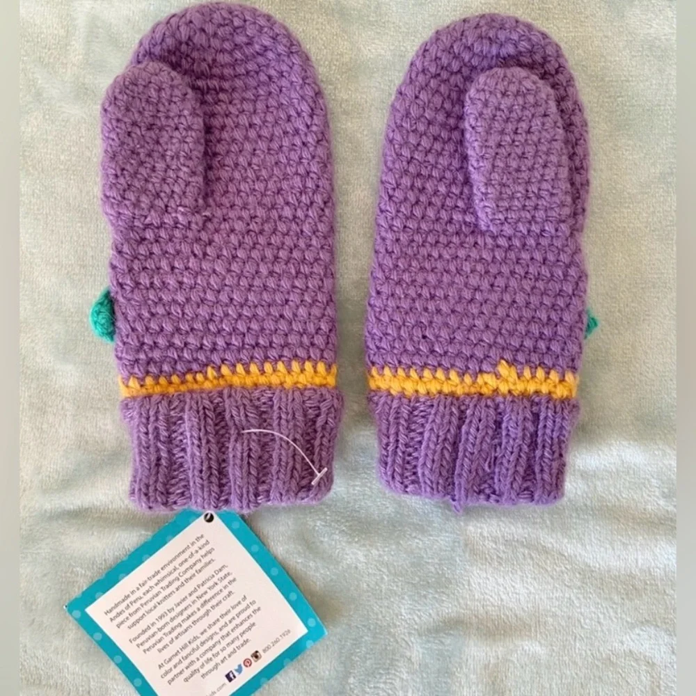 Peruvian Trading Co x Garnet Hill Kids Mittens NEW Rose Purple Size Kids M/L